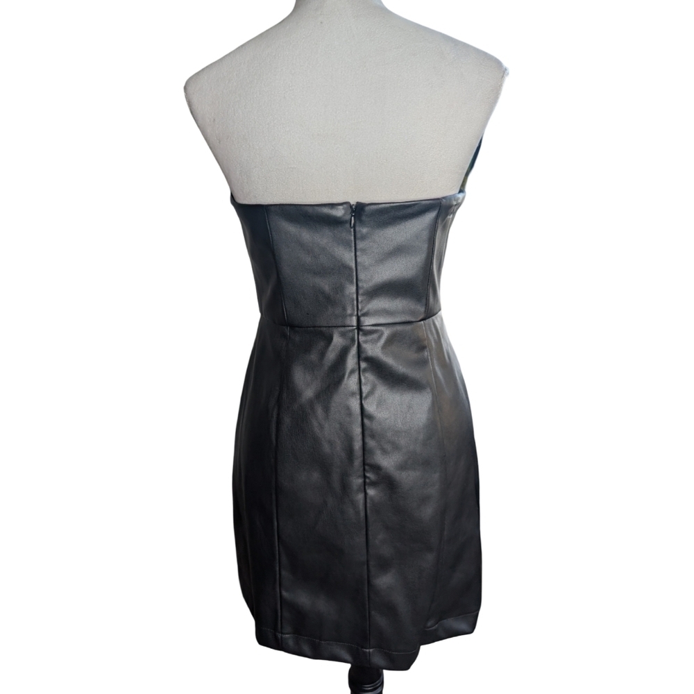 Anthropologie x Hutch Strapless Faux Leather Mini Dress Size 6 - Picture 8 of 13